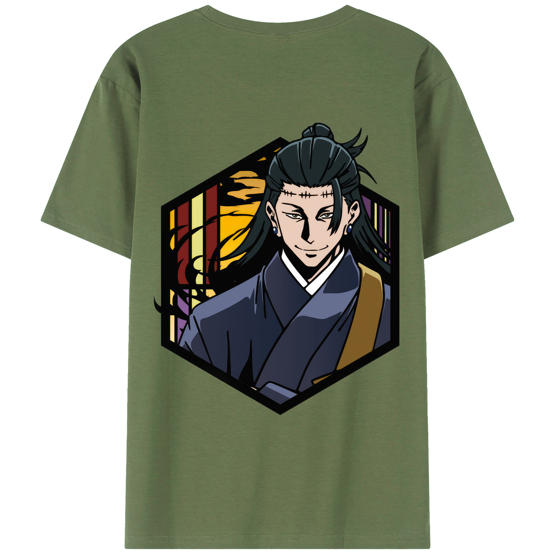 （画像用） 呪術廻戦 Jujutsu Kaisen 綿100％ メンズ半袖Tシャツ（バックプリント） 通気性